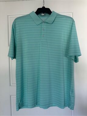 Amazon Essentials Mint Green Striped Polo